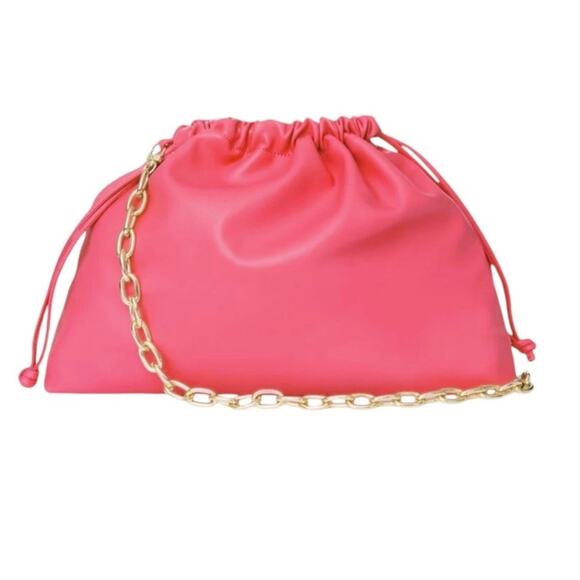Jules Kae Large Brea Shoulder Bag Vegan Leather Hot Pink NWT and Dustbag - Picture 1 of 8